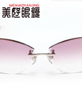 墨镜韩国无框切边镶钻太阳眼镜