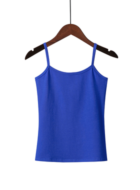 蓝色吊带背心女新款白色打底内搭夏紧身纯棉无袖抹胸外穿美背上衣