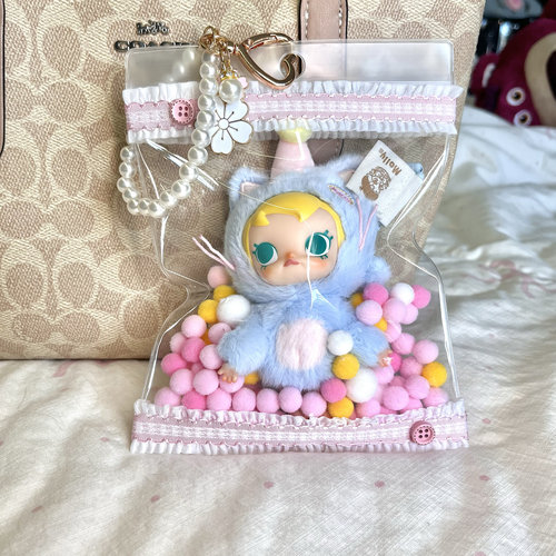 适用babymolly搪胶保护套13cm挂件外出保护壳透明防尘手作遛娃包