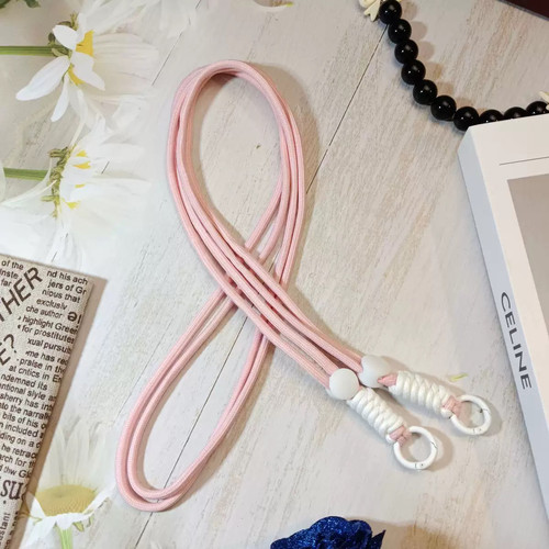 娃包双扣挂绳长款120cm手机斜跨挂绳可调节毛绒挂件编织绳撞色