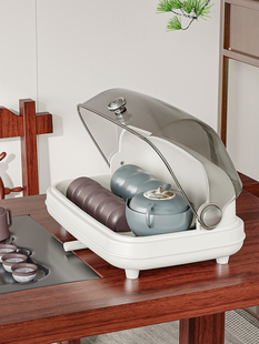 茶具收纳盒茶桌茶杯架子桌面防尘沥水装放茶壶玻璃水杯收纳置物架