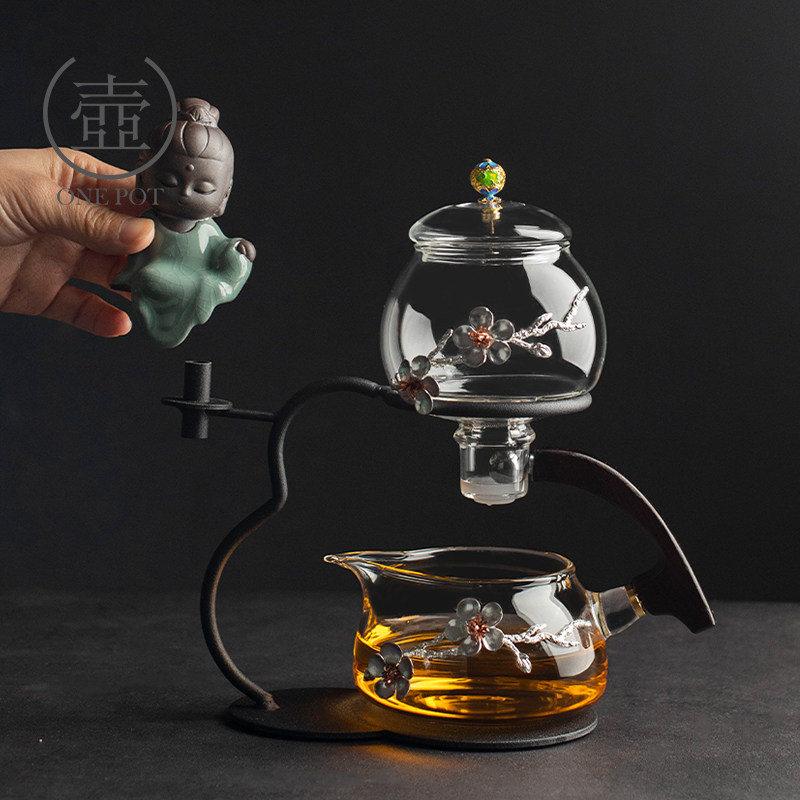 耐热玻璃懒人吸磁神器全自动茶具