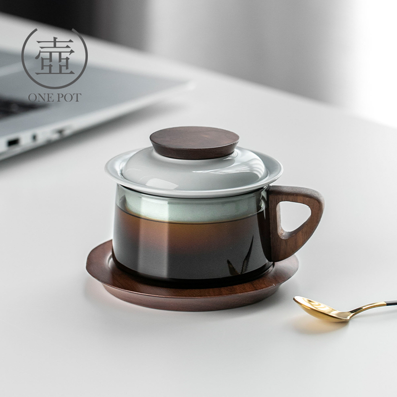 一壶泡茶杯茶水分离玻璃咖啡杯