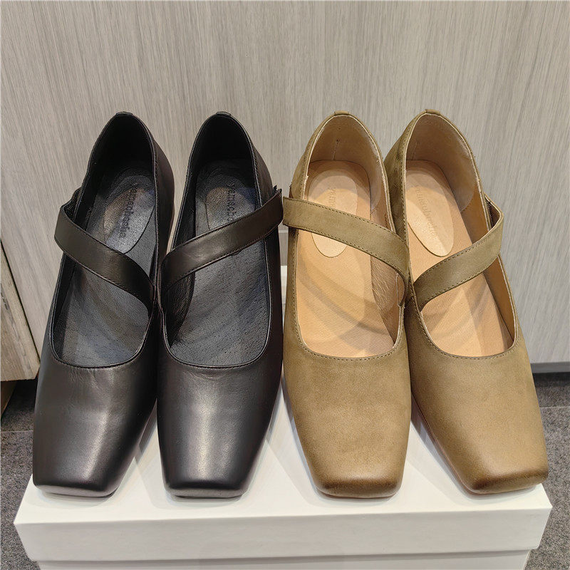 国货真皮新上款女鞋方头3cm