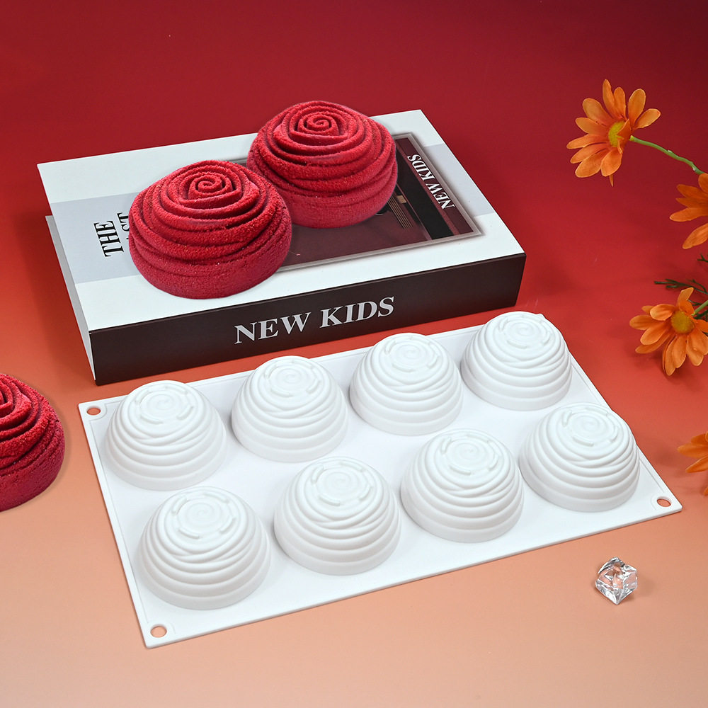 情人节旋涡玫瑰花慕斯模具 法式甜点蛋糕烘焙硅胶模具香薰蜡烛模,厨房/烹饪用具,烘焙模具,淘宝优惠券,粉丝福利购,淘宝优惠卷