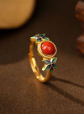 情侣男女简约风花朵指圈