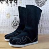 男女书童汉服古装 戏曲靴子古代儿童国学服弟子规表演出鞋 武侠官靴