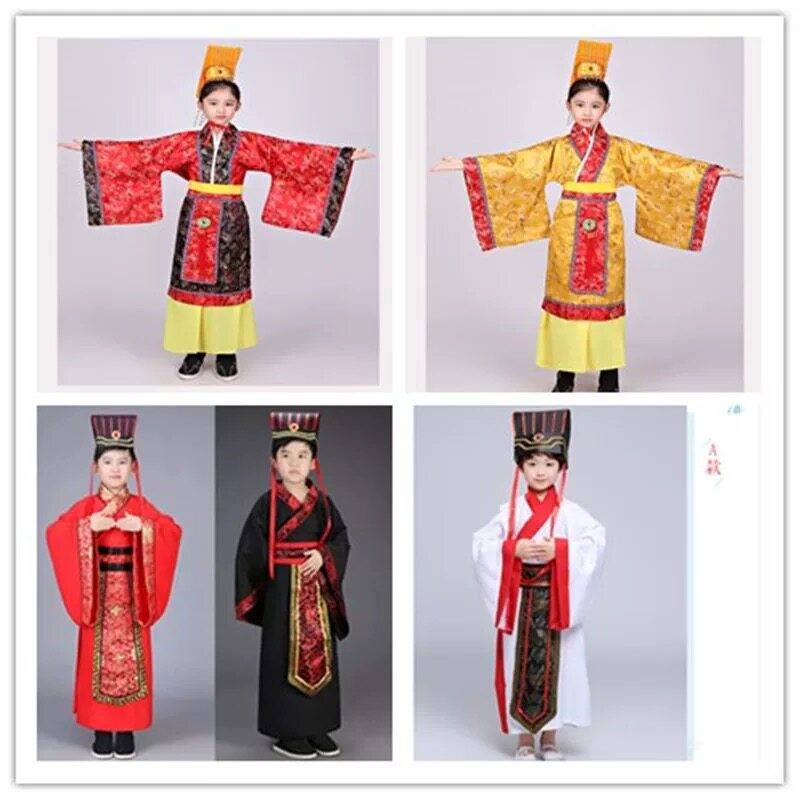 儿童古装汉服晏子使楚少儿秦汉皇帝秦王楚王服装课本话剧演出服饰图片