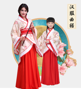 亲子汉服摄影服装儿童古装传统新款夏装长裙母女装中国风演出服饰