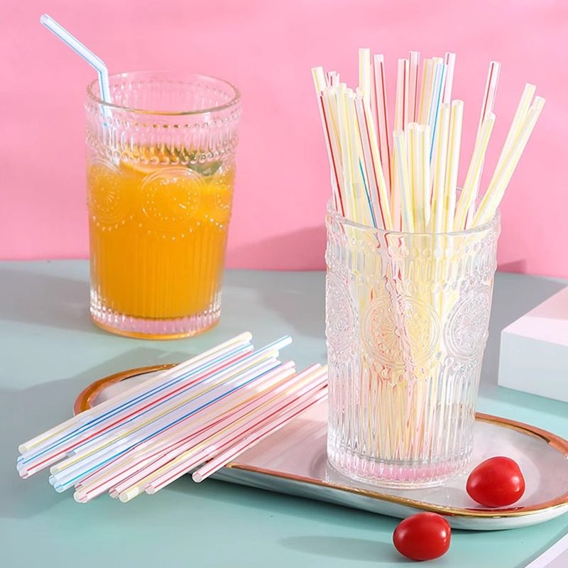 吸管彩色透明弯头家用豆浆可乐饮料弯管