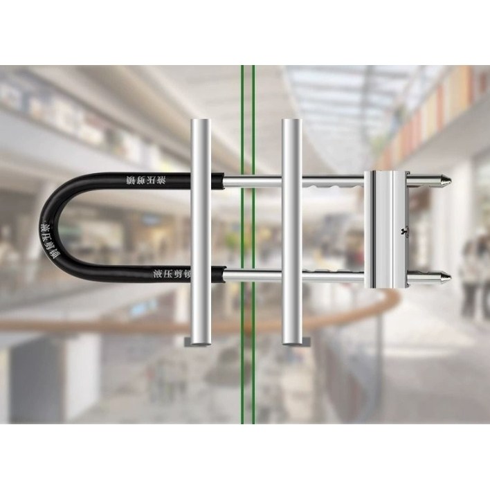 玻璃门锁U型锁锁具双门插锁玻璃锁推拉门长锁商铺u锁型室外U形锁