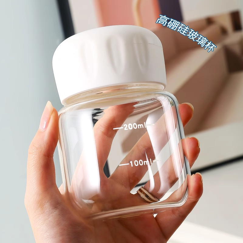 迷你小水杯玻璃小奶杯女咖啡牛奶杯便携外带高颜值胖胖杯可爱杯子