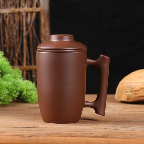 宜兴紫砂杯男士茶杯陶瓷带盖杯主人杯过滤单个泡茶杯家用办公茶杯