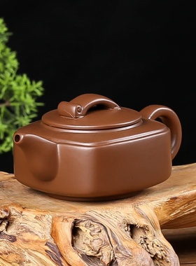 宜兴紫砂壶朱泥大号陶瓷壶小号手工方壶冲泡茶器功夫茶具茶壶单壶