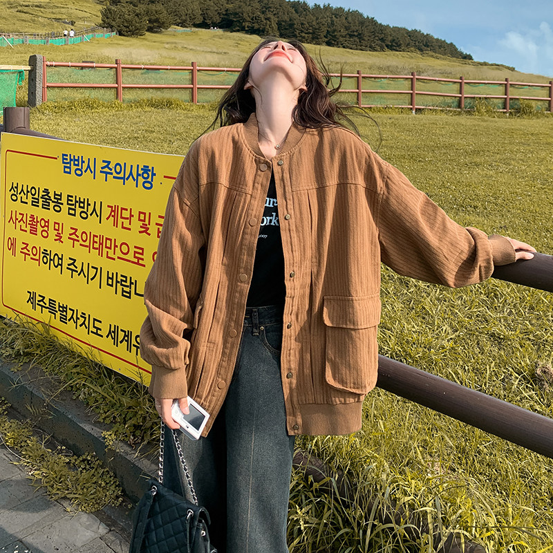 有货，春款磨毛工艺学院风棒球服外套2C355-9002-P155-K248,女装短外套,2C355