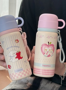 一杯三饮水杯保温杯大容量316不锈钢女高颜值带吸管便携学生杯子