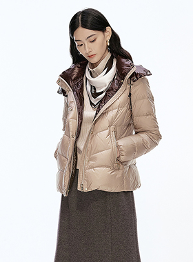珂莱商场同款25冬新款轻盈95鹅绒保暖简约羽绒服外套女 KR01071D7