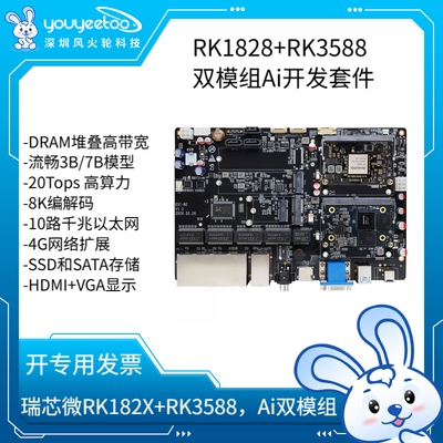 RK182X开发套件双模组3D DRAM堆叠8K瑞芯微RK3588/RK1820/RK1828