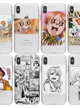 海贼王手机壳娜美适用苹果11ProMaxXR华为VIVO小米三星OPPO透明软