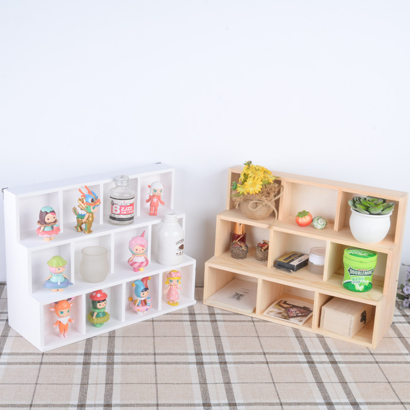 zakka木质复古桌面十二格甜品台