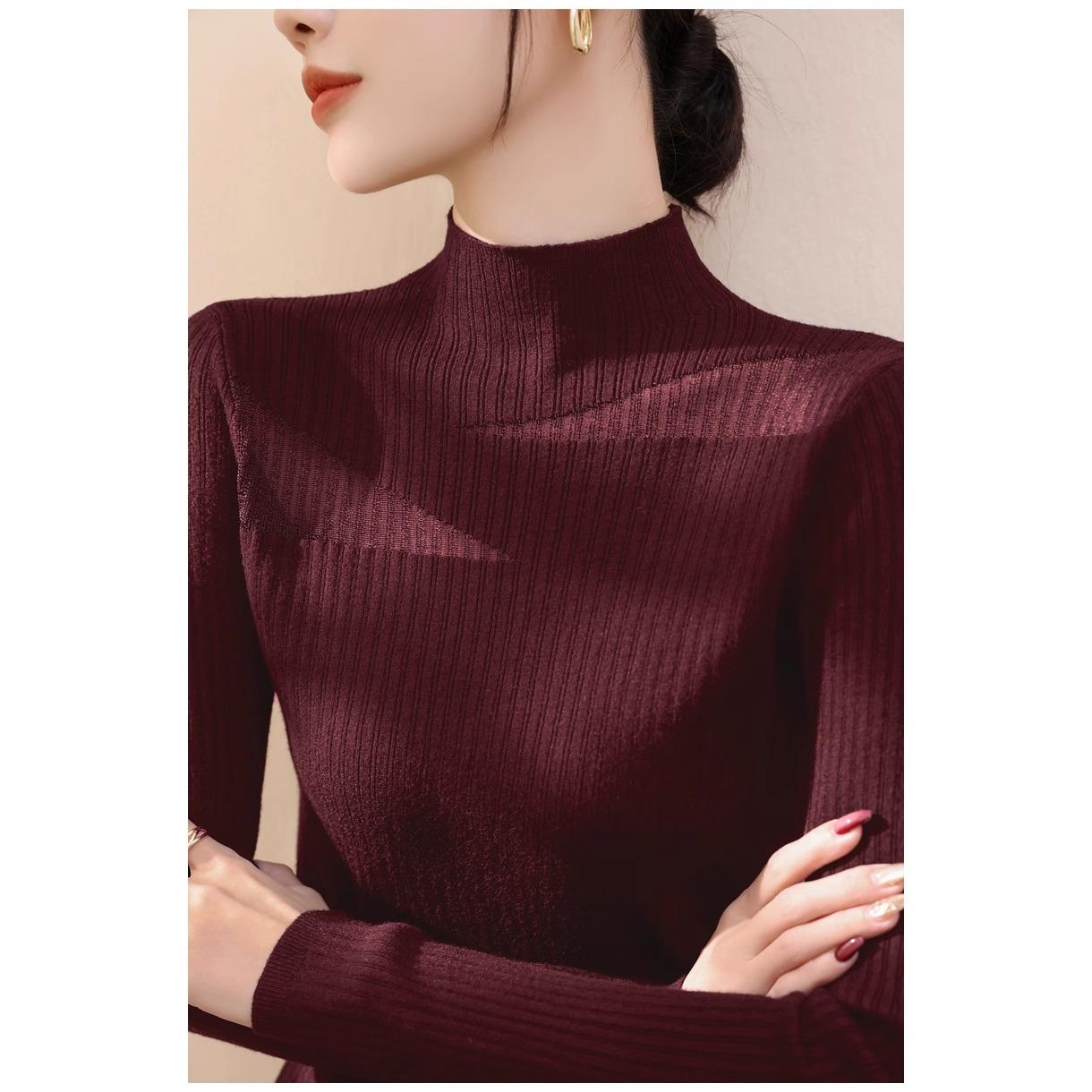 商场同款2025镂空修身网纱毛衣女