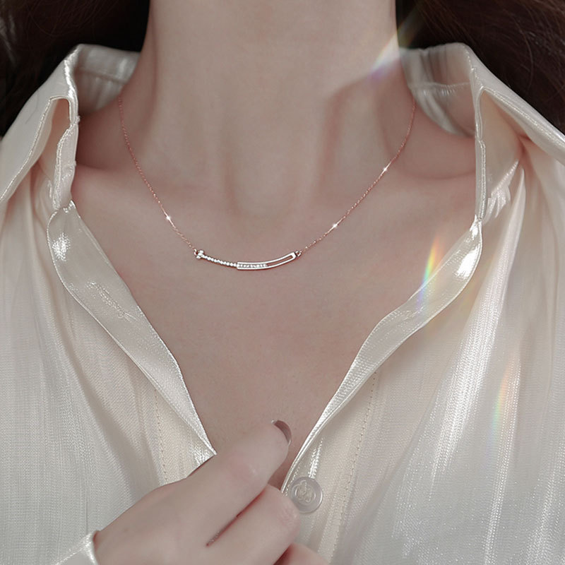s925纯银笑脸项链小众轻奢女新款