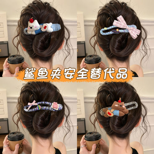 luckyrose蝴蝶结盘发发夹女