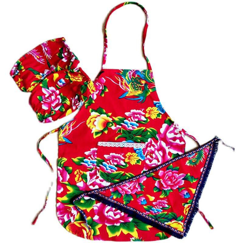 民族风东北大花围裙农家乐厨房挂脖围兜幼儿园演出运动会儿童围裙,家庭/个人清洁工具,围裙,淘宝优惠券,粉丝福利购,淘宝优惠卷