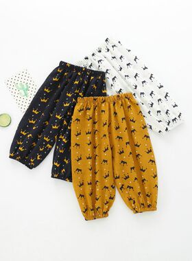 卡通女童棉麻夏季七分裤特价包邮