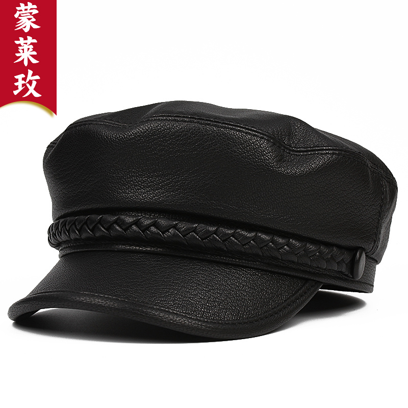 秋冬季男士韩版潮时尚真皮帽子