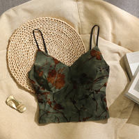 A unique and chic French printed V-neck halter top for women to wear as a base layer and a strapless top with a bra thumbnail 4