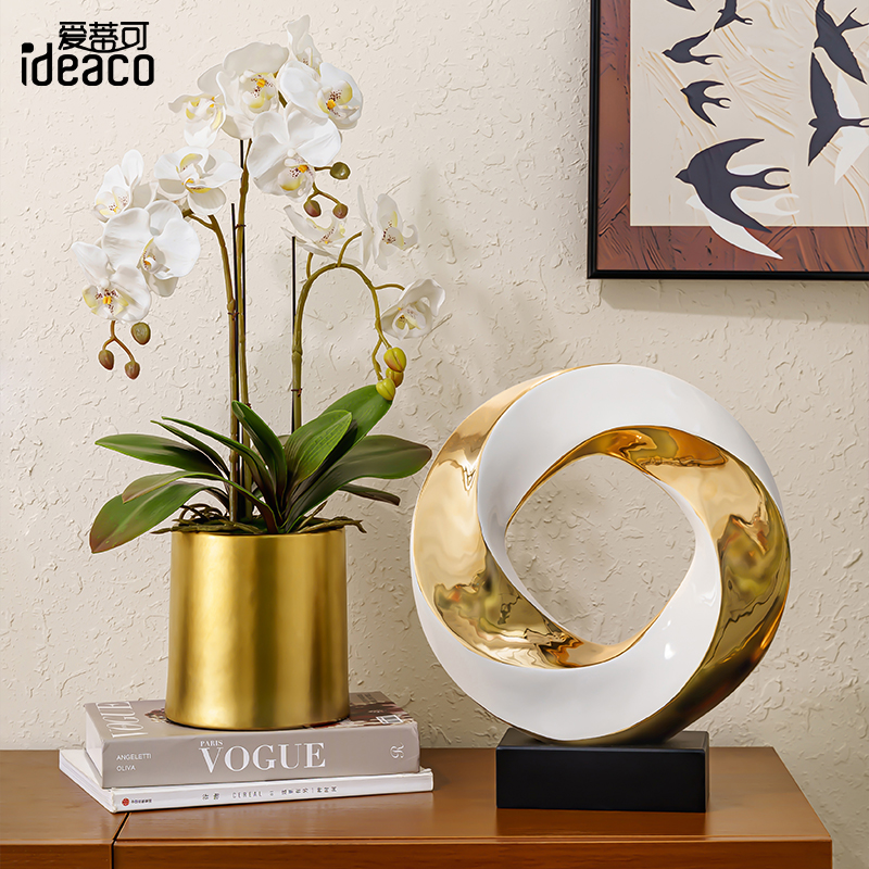 财源滚滚轻奢摆件仿真蝴蝶兰装饰