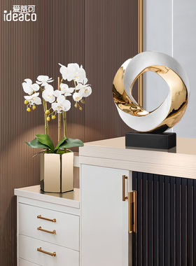 高端入口酒柜，增财摆件，客厅电视柜，蝴蝶兰摆件，乔迁礼品