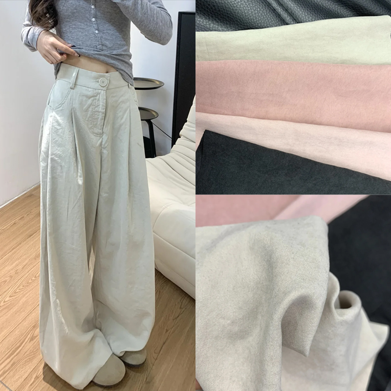 灰色冰丝西装阔腿裤女2025新款夏