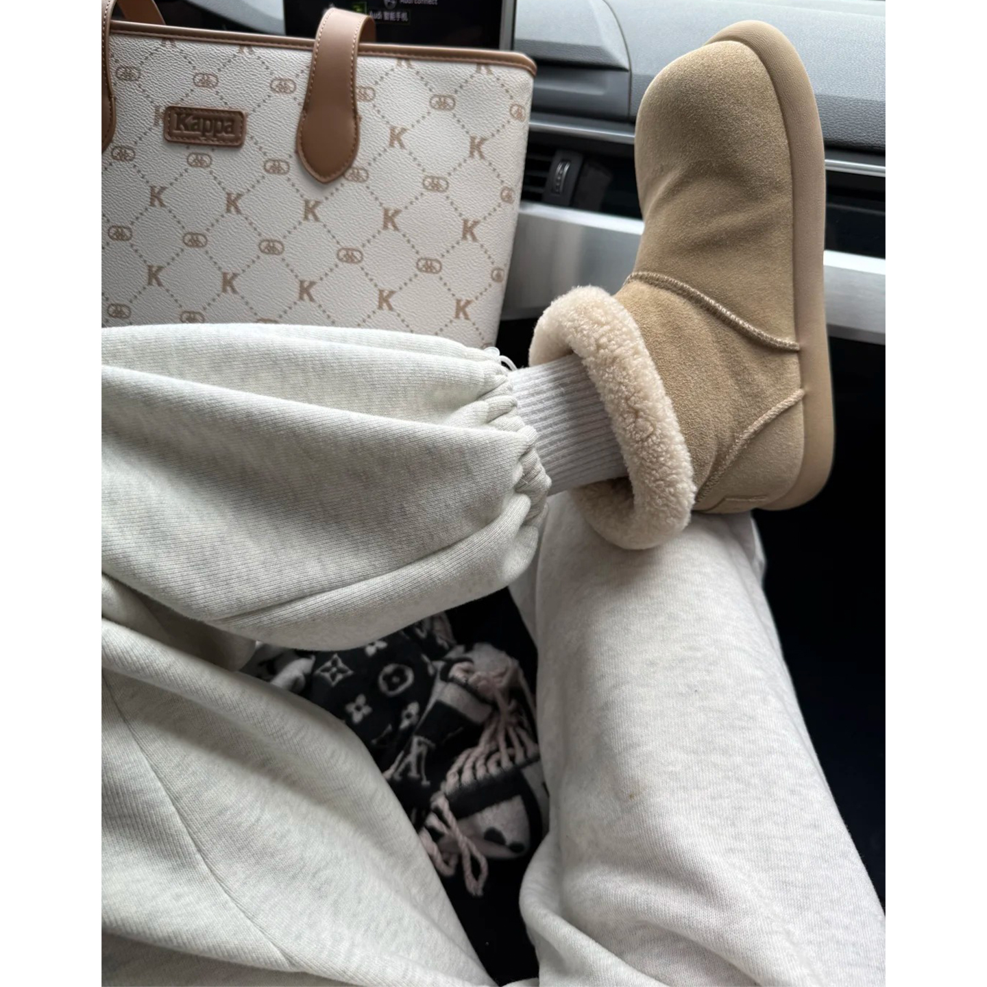 白灰色加绒运动裤女冬季2025新款小个子直筒裤子秋冬休闲束脚卫裤