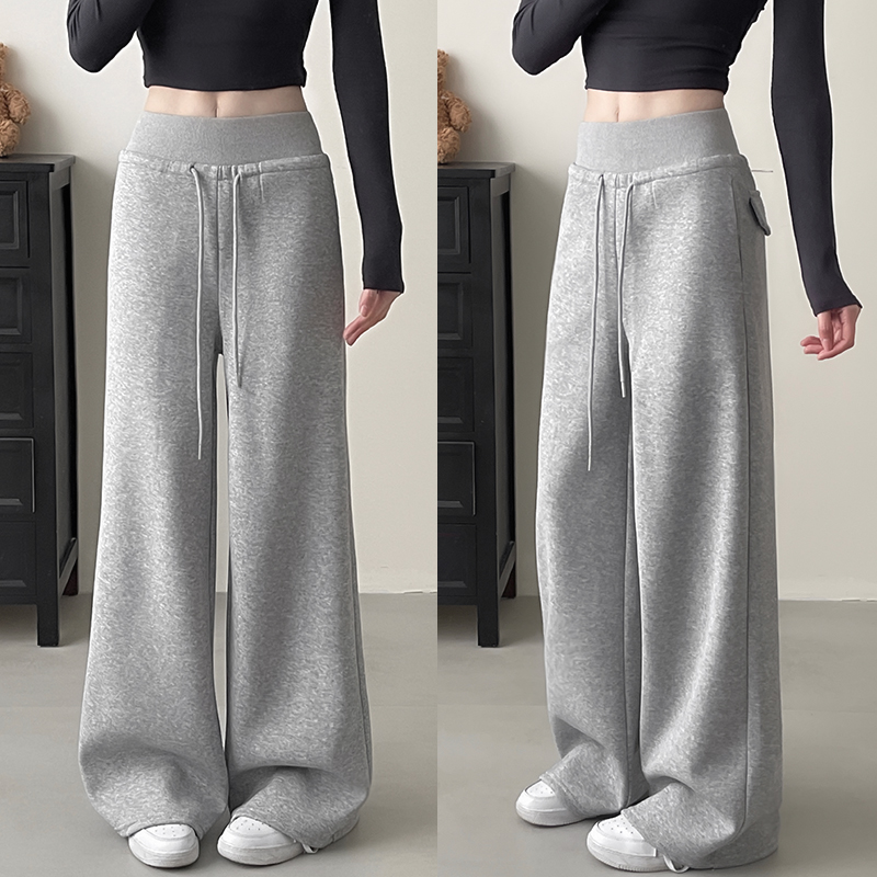 灰色美式运动裤女春夏2025年新款