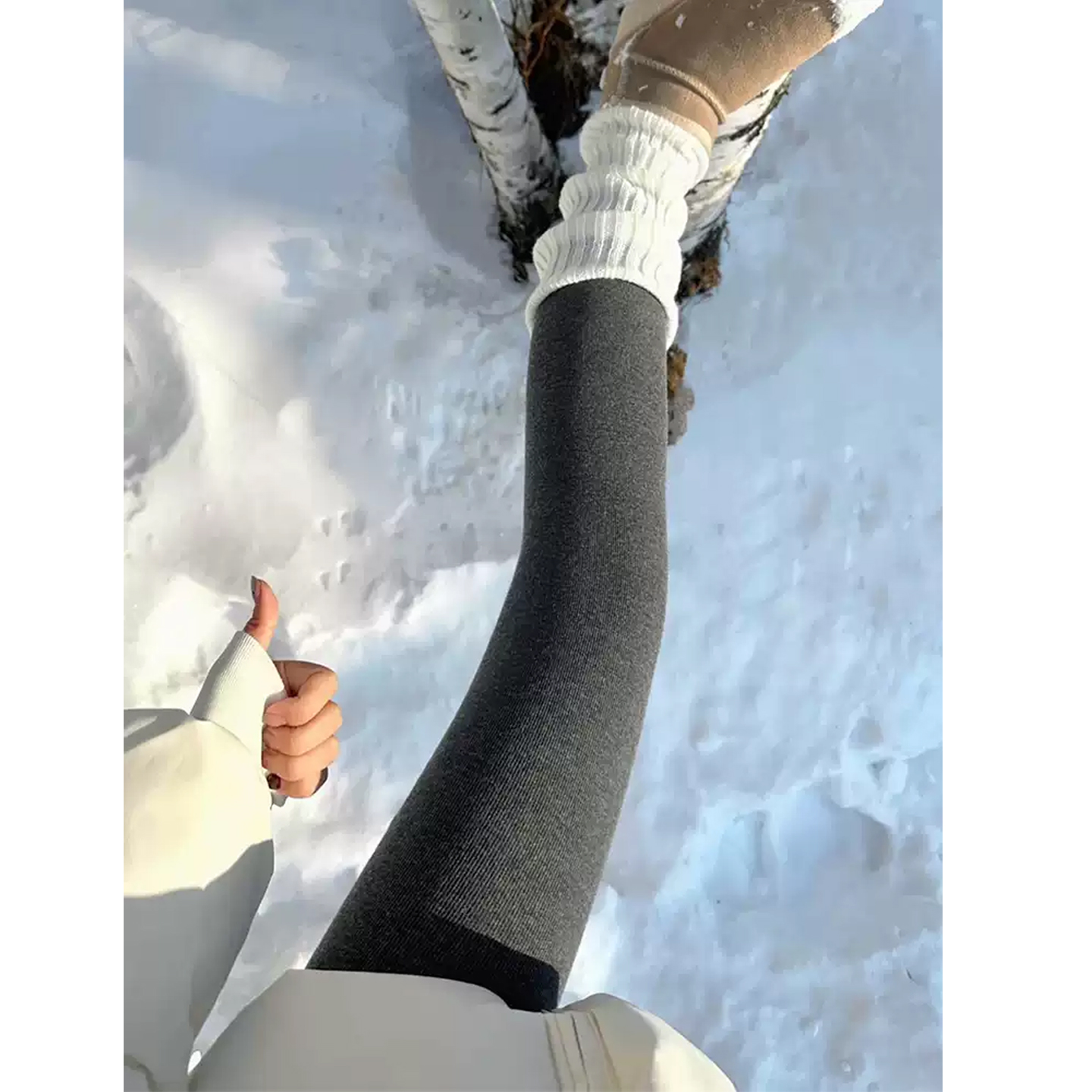 灰色连裤袜女秋冬2025新款加绒防勾丝不掉裆高腰强压力瘦腿打底裤