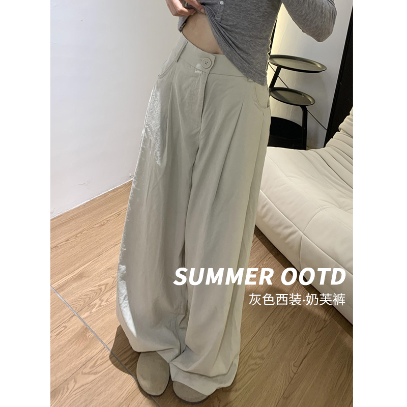 奶芙西装阔腿裤女2025年夏季新款