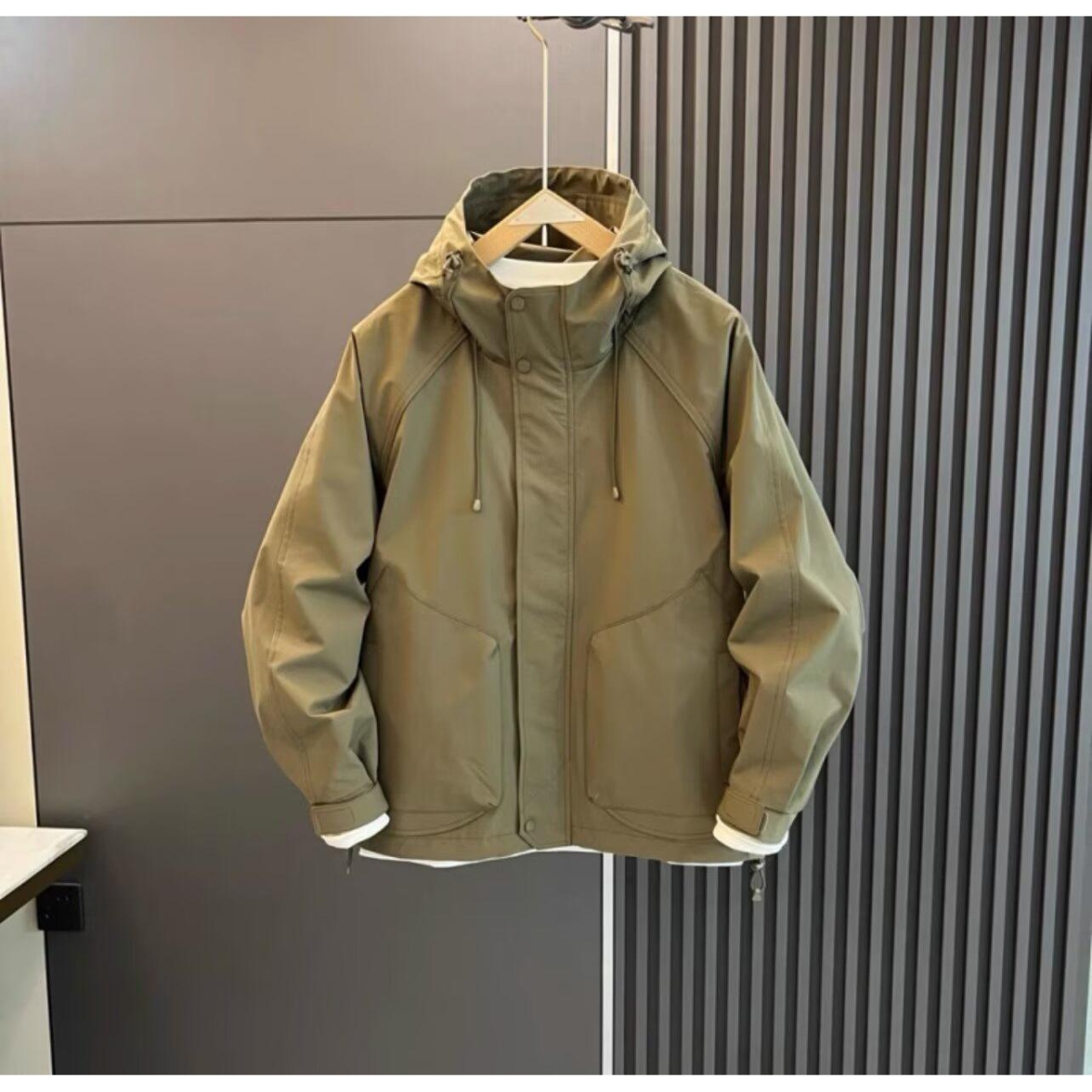 秋冬季连帽外套潮牌休闲百搭工装夹克运动简约户外冲锋衣J109P60，男装夹克，电商D256-2(原A064-2)