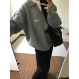 假两件灰色毛衣美式复古休闲慵懒风针织衫外套NB160P65，男装针织衫/毛衣，电商D256-2(原A064-2)