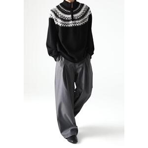 费尔岛针织衫 复古正肩慵懒风松弛设计感毛衣外套圣诞NB119 P70图片