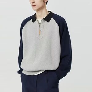 开衫毛衣美式复古休闲慵懒风V领针织衫男纯色外套NB261 P55图片