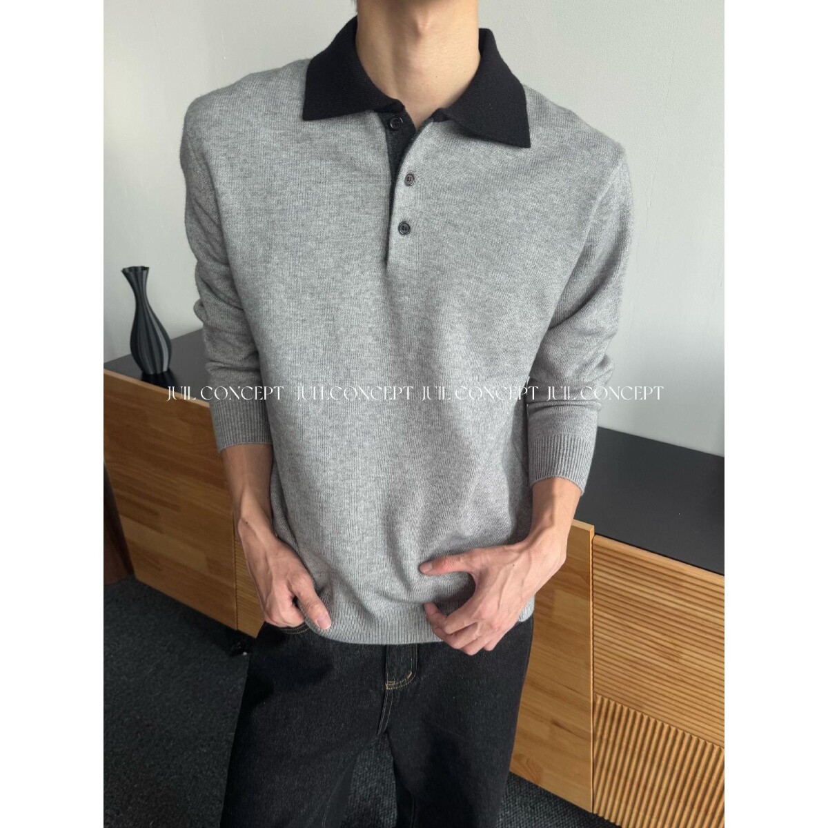 时尚拼色polo衫套头衫休闲减龄运动针织衫毛衣外套NB295P50,男装针织衫/毛衣,电商D256-2(原A064-2)