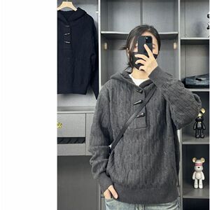 韩系慵懒风连帽麻花针织衫毛衣秋冬内搭休闲套头外套NB269 P65图片