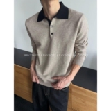 时尚拼色polo衫套头衫休闲减龄运动针织衫毛衣外套NB295P50，男装针织衫/毛衣，电商D256-2(原A064-2)