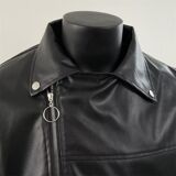 美式街头小众设计感PU皮衣高街休闲连帽斜拉链机车服夹克PJ10P60，男装皮衣，电商D256-2(原A064-2)