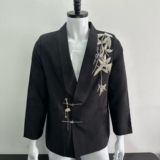 新款结婚西服订婚西装风唐装新中式男装新郎婚礼服NB316P85，男装西服套装，电商D256-2(原A064-2)