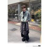 潮牌重工做旧钉珠牛仔外套复古美式浅色牛仔夹克上衣NB131p75，女装短外套，电商D256-2(原A064-2)