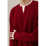 休闲百搭通勤针织衫上衣冬季潮流新款保暖V领假两件毛衣NB350 p55,男装针织衫/毛衣,电商D256-2(原A064-2),