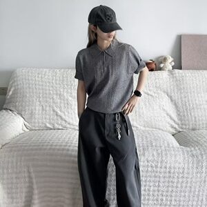 针织衫翻领短袖polo衫男潮牌夏季t恤韩版修身潮流搭体恤JH34 P40图片